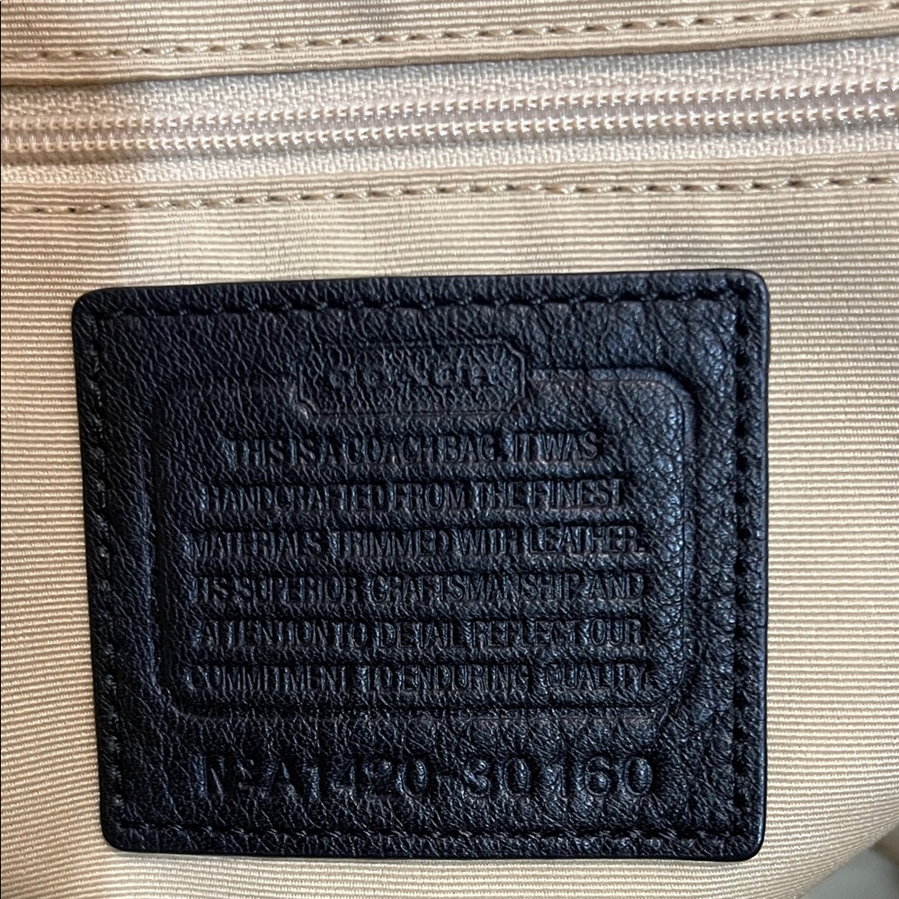Coach Black and Tan Signature Satchel - Picture 14 of 16